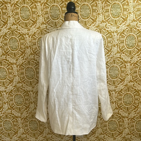 NWT STAUD Maxwell White Linen Single-Breasted Blazer size L SOLD OUT - Picture 6 of 16